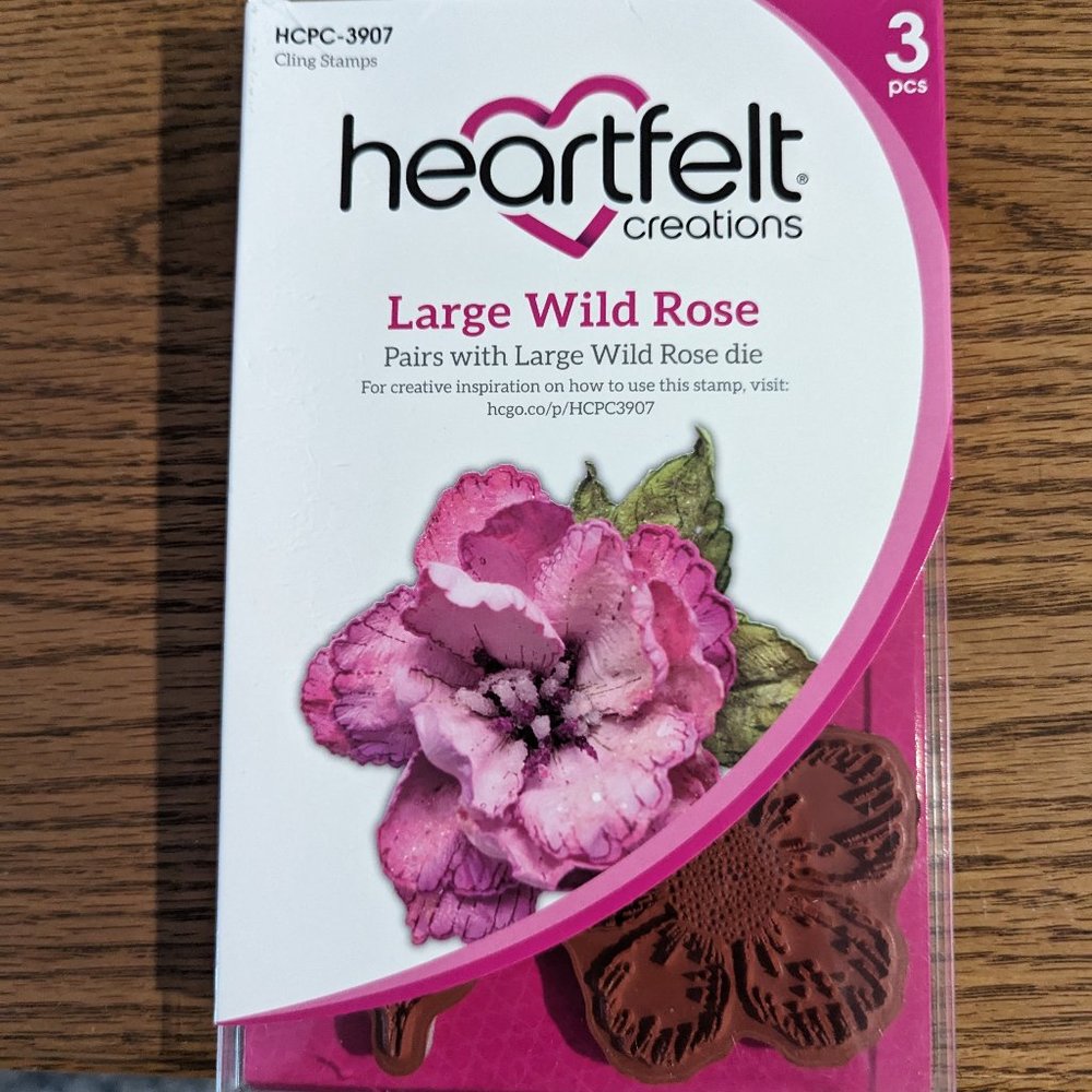 HEARTFELT CREATIONS LARGE WILD ROSE STAMP SET